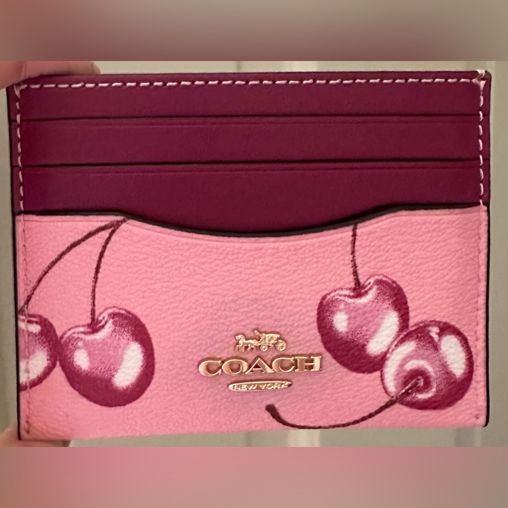 Coach pink cherry slim wallet